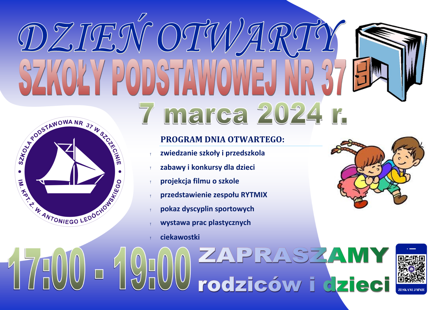 Plakat, dzień otwarty szkoły 