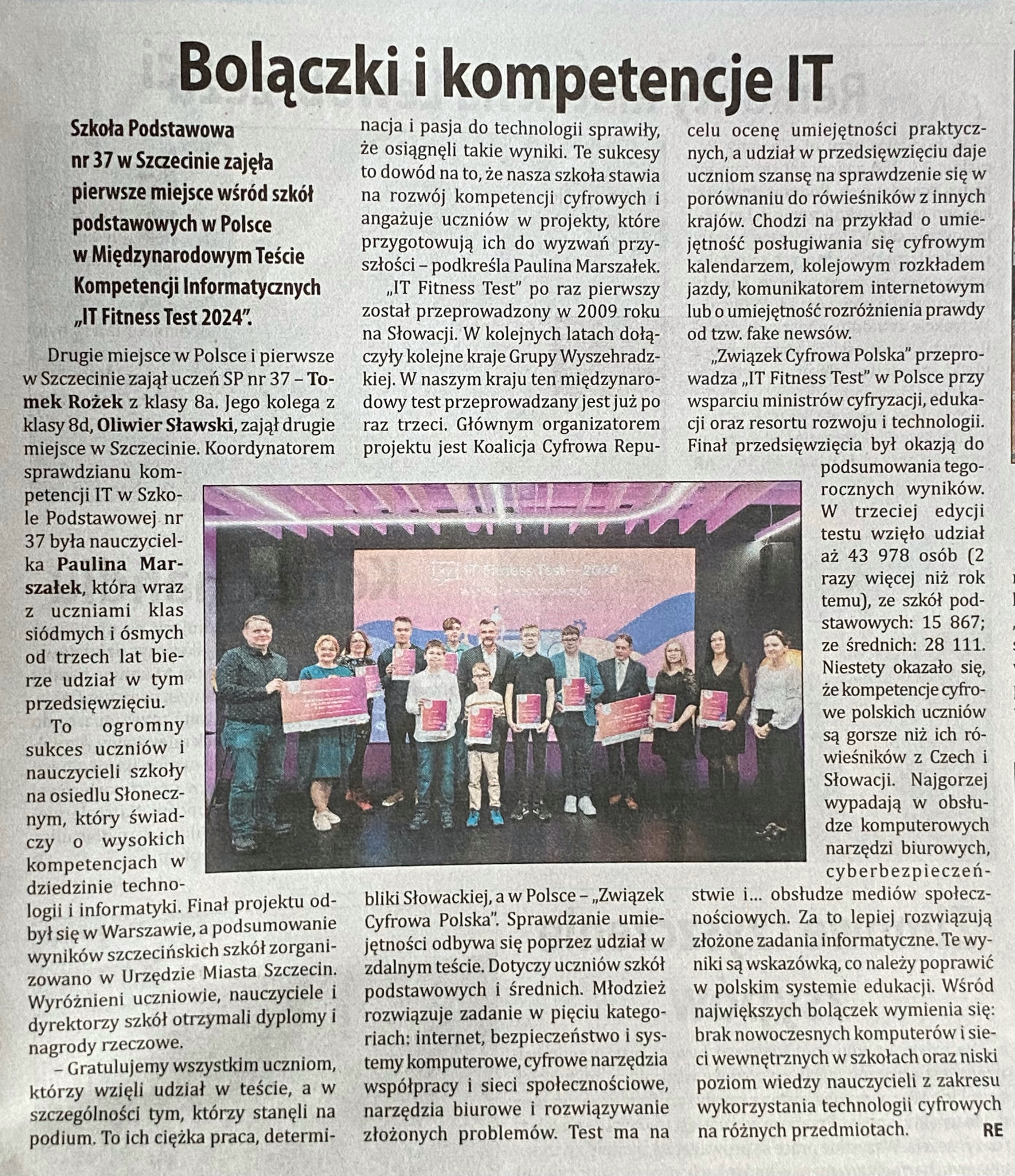 Artykuł z gazety Panorama 7