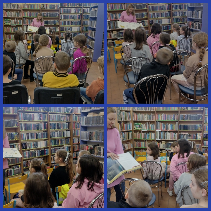 Uczniowie w bibliotece