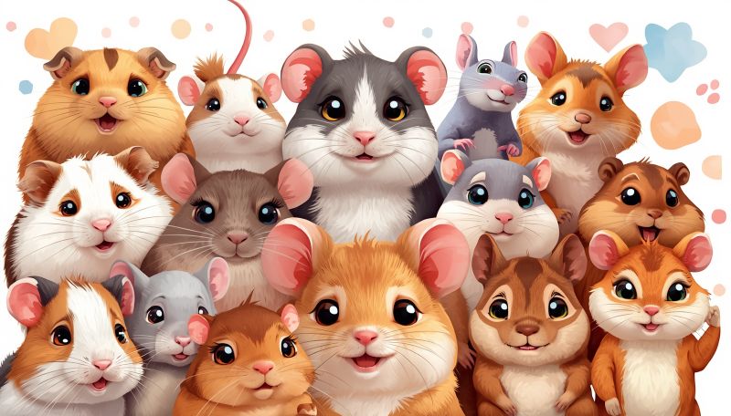 Baner z gryzoniami w wersji bajkowej